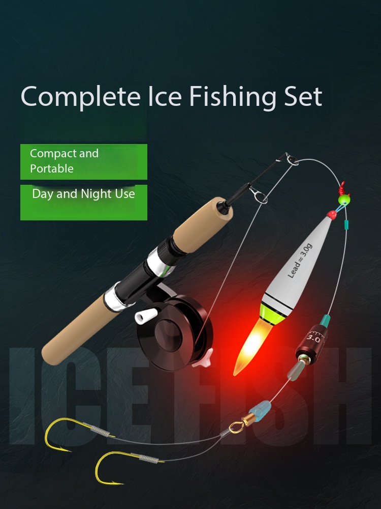 Fishing Rod Ice - Neue ultrakurze Mini-Teleskop-Eisangelrute ML3, kleine Floßrute
