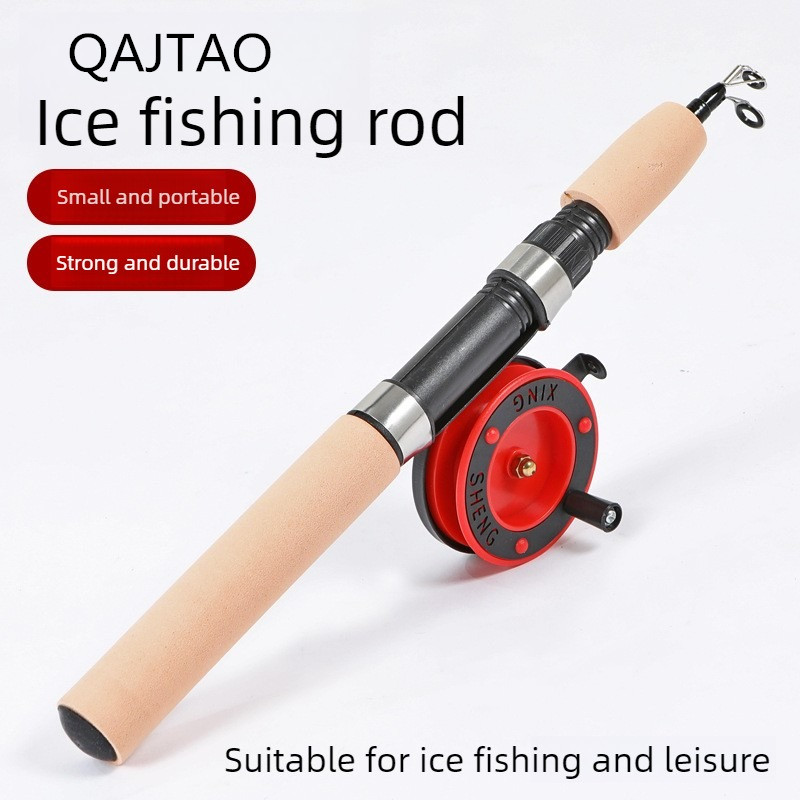 Fishing Rod Ice - QAJTAO Eisfischerrute, 55 cm/75 cm, Taschenfischerrute,